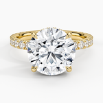 Grand Perfect Fit Three-Quarter Diamond Ring Yellow Gold 18k Round Engagement Ring