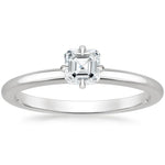North Star Solitaire Engagement Ring 18K White Gold AS
