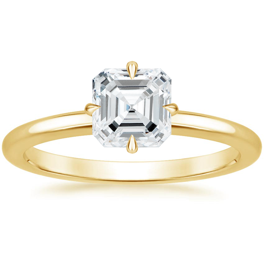 North Star Solitaire Engagement Ring 18K Yellow Gold AS