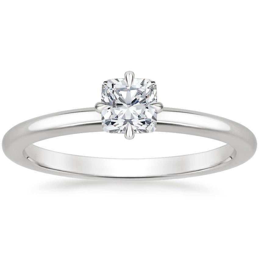 North Star Solitaire Engagement Ring 18K White Gold CU