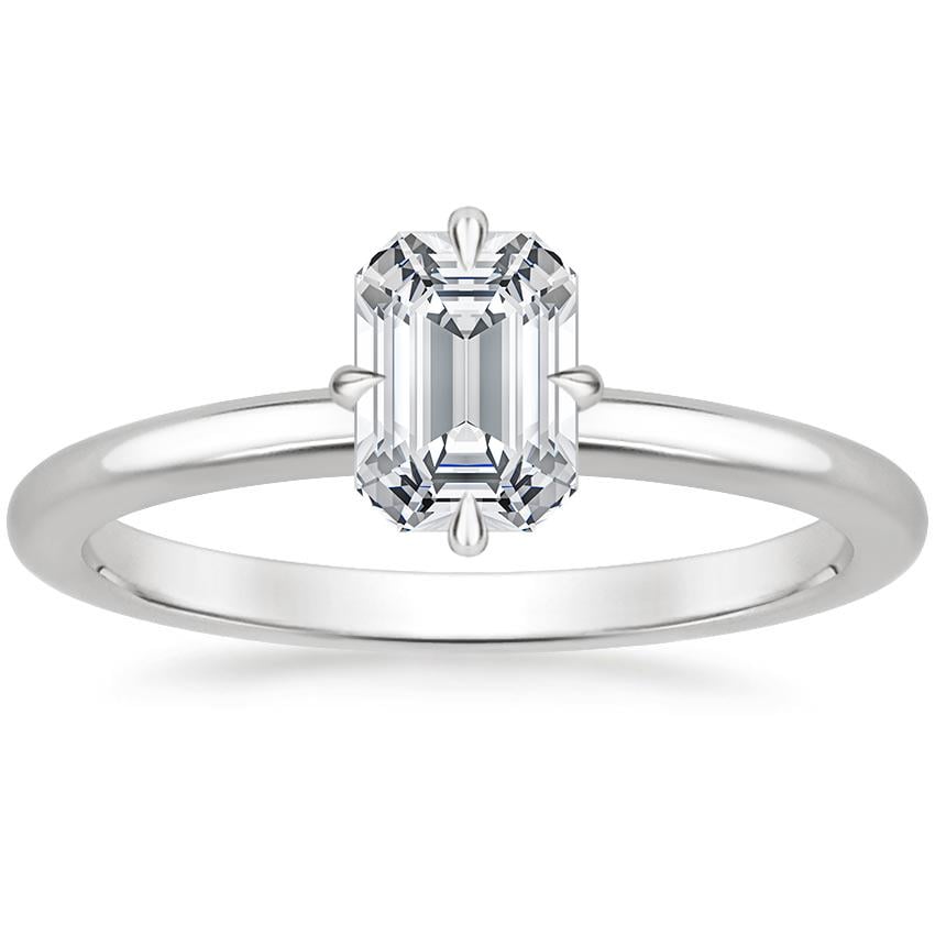 North Star Solitaire Engagement Ring 18K White Gold EM
