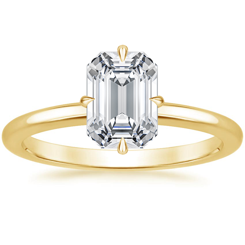 North Star Solitaire Engagement Ring 18K Yellow Gold EM