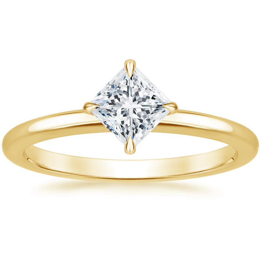 North Star Solitaire Engagement Ring 18K Yellow Gold PR
