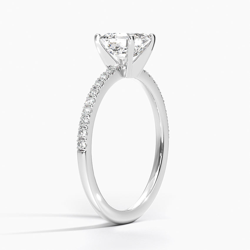 Ballad Half Coverage Diamond Ring (1/8 ct. tw.) Platinum Asscher Engagement Ring