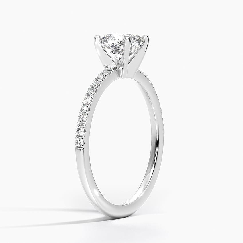 Ballad Half Coverage Diamond Ring (1/8 ct. tw.) Platinum Cushion Engagement Ring