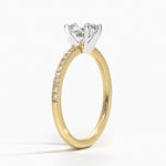 Ballad Half Coverage Diamond Ring (1/8 ct. tw.) Yellow Gold 18k Cushion Engagement Ring