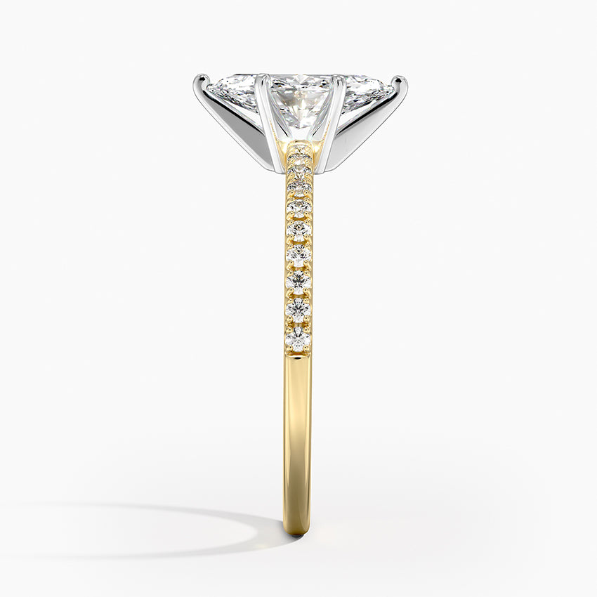Ballad Half Coverage Diamond Ring (1/8 ct. tw.) Yellow Gold 18k Marquise Engagement Ring