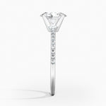 Ballad Half Coverage Diamond Ring (1/8 ct. tw.) Platinum Oval Engagement Ring
