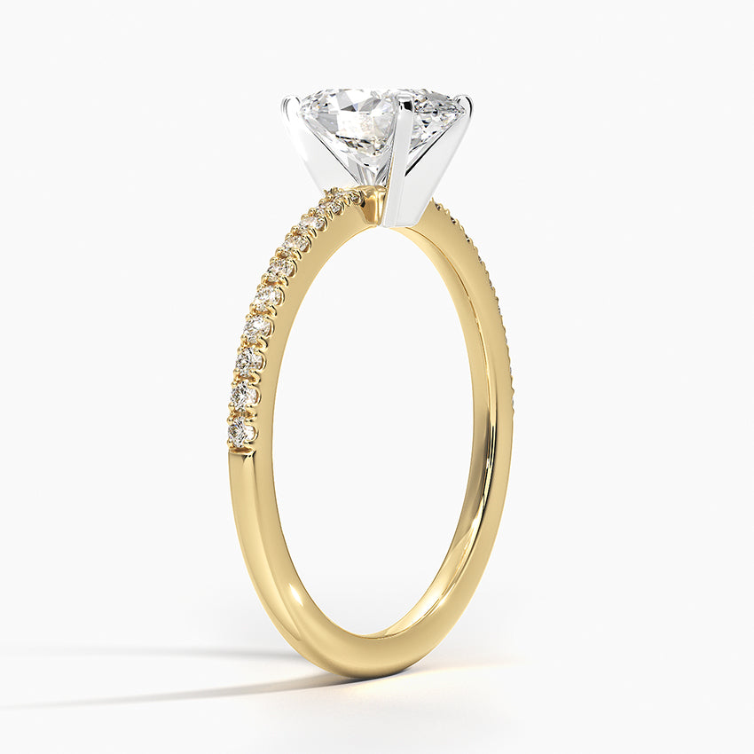Ballad Half Coverage Diamond Ring (1/8 ct. tw.) Yellow Gold 18k Oval Engagement Ring