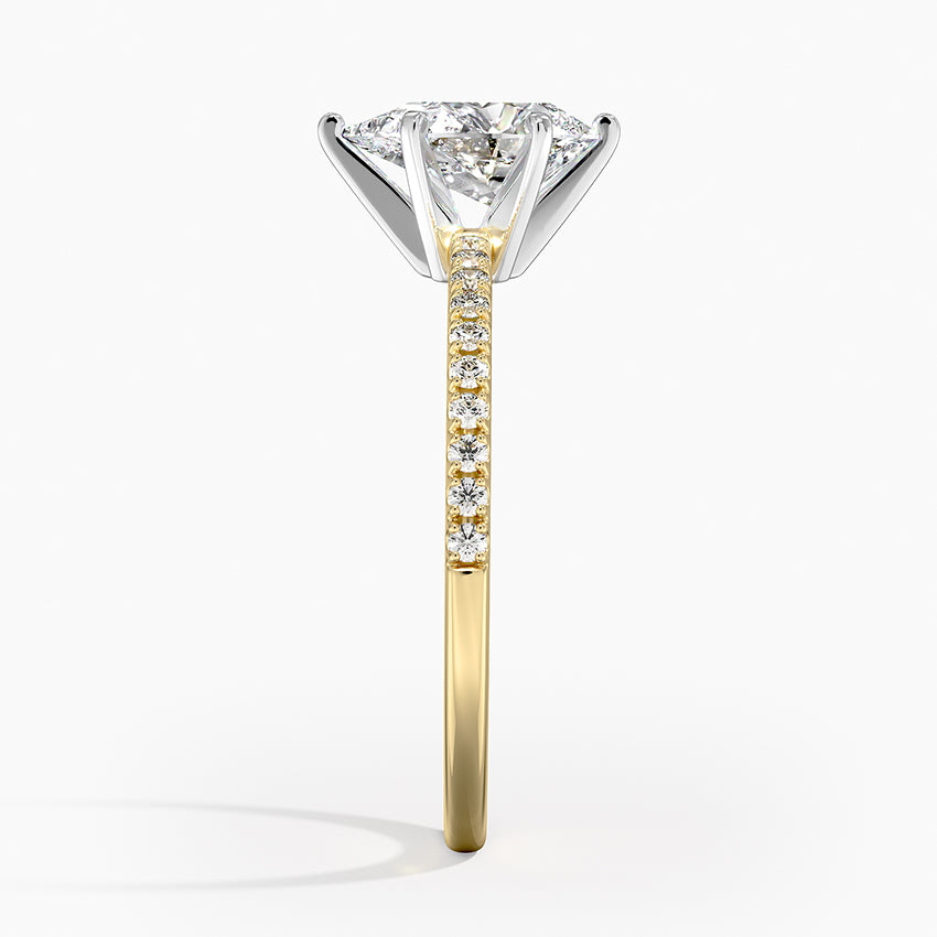 Ballad Half Coverage Diamond Ring (1/8 ct. tw.) Yellow Gold 18k Pear Engagement Ring