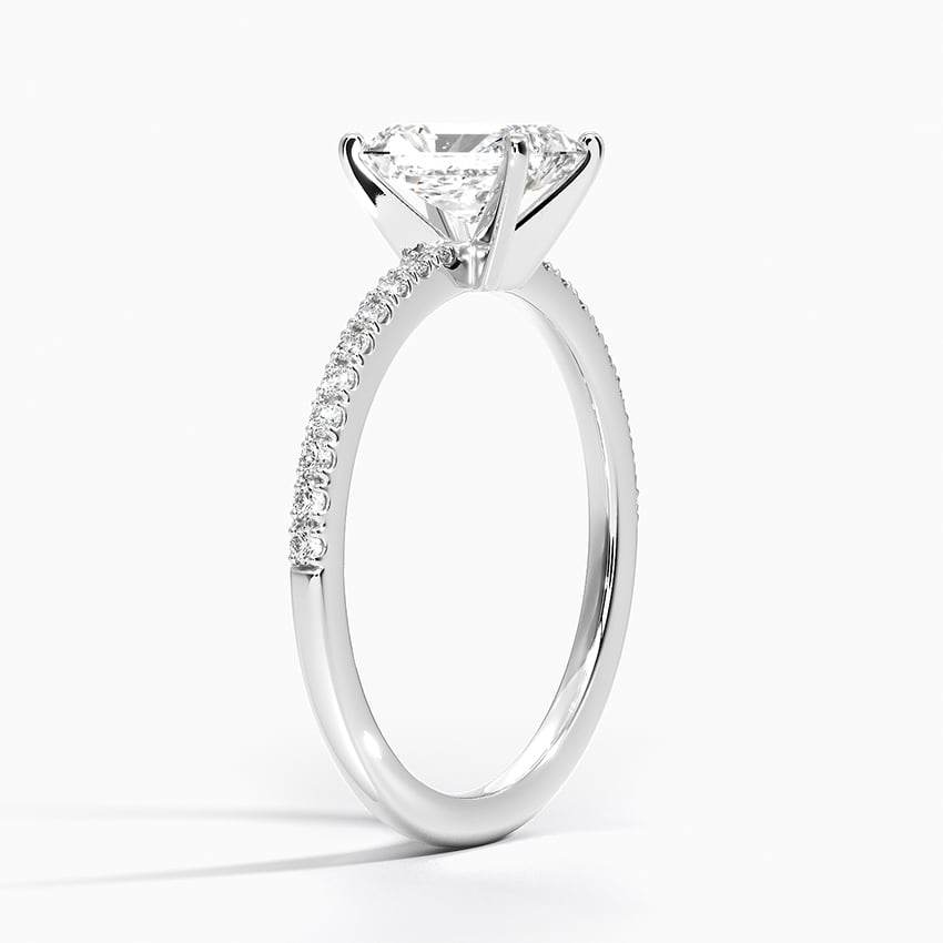 Ballad Half Coverage Diamond Ring (1/8 ct. tw.) Platinum Radiant Engagement Ring