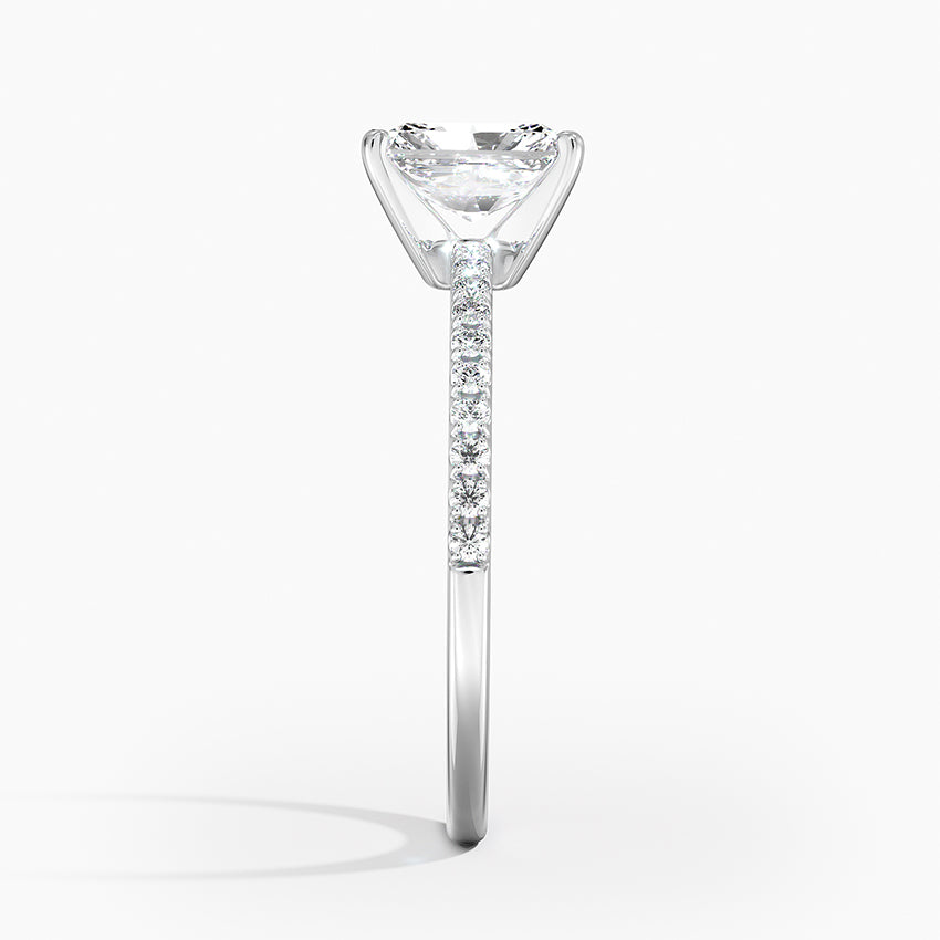Ballad Half Coverage Diamond Ring (1/8 ct. tw.) Platinum Radiant Engagement Ring