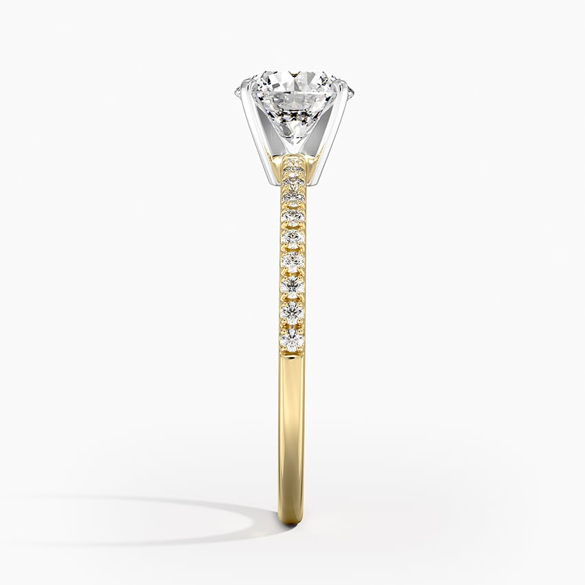 Ballad Half Coverage Diamond Ring (1/8 ct. tw.) Yellow Gold 18k Round Engagement Ring