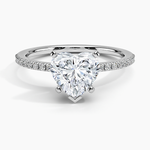 Ballad Half Coverage Diamond Ring (1/8 ct. tw.) Platinum Heart Engagement Ring