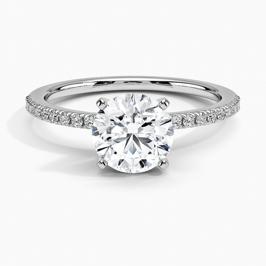 Ballad Half Coverage Diamond Ring (1/8 ct. tw.) Platinum Round Engagement Ring