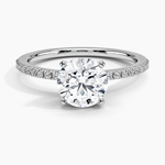 Ballad Half Coverage Diamond Ring (1/8 ct. tw.) Platinum Round Engagement Ring