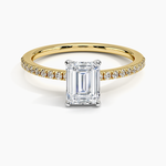Ballad Half Coverage Diamond Ring (1/8 ct. tw.) Yellow Gold 18k Emerald Engagement Ring