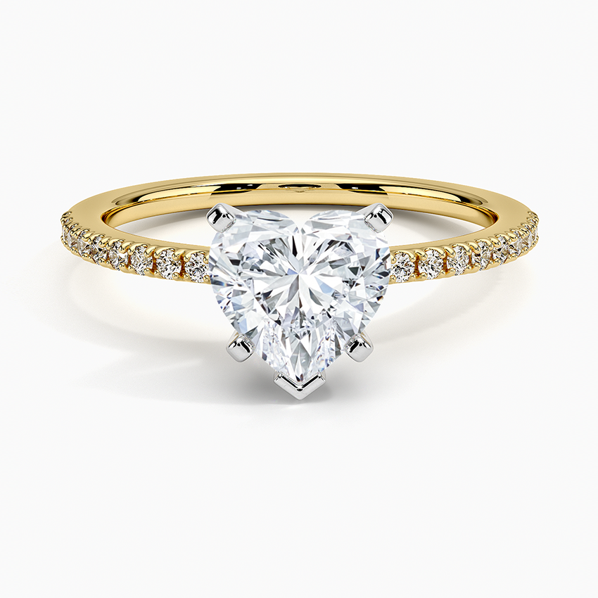 Ballad Half Coverage Diamond Ring (1/8 ct. tw.) Yellow Gold 18k Heart Engagement Ring