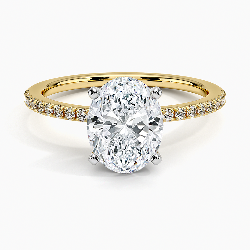 Ballad Half Coverage Diamond Ring (1/8 ct. tw.) Yellow Gold 18k Oval Engagement Ring