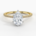 Ballad Half Coverage Diamond Ring (1/8 ct. tw.) Yellow Gold 18k Pear Engagement Ring