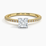 Ballad Half Coverage Diamond Ring (1/8 ct. tw.) Yellow Gold 18k Princess Engagement Ring