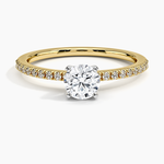 Ballad Half Coverage Diamond Ring (1/8 ct. tw.) Yellow Gold 18k Round Engagement Ring