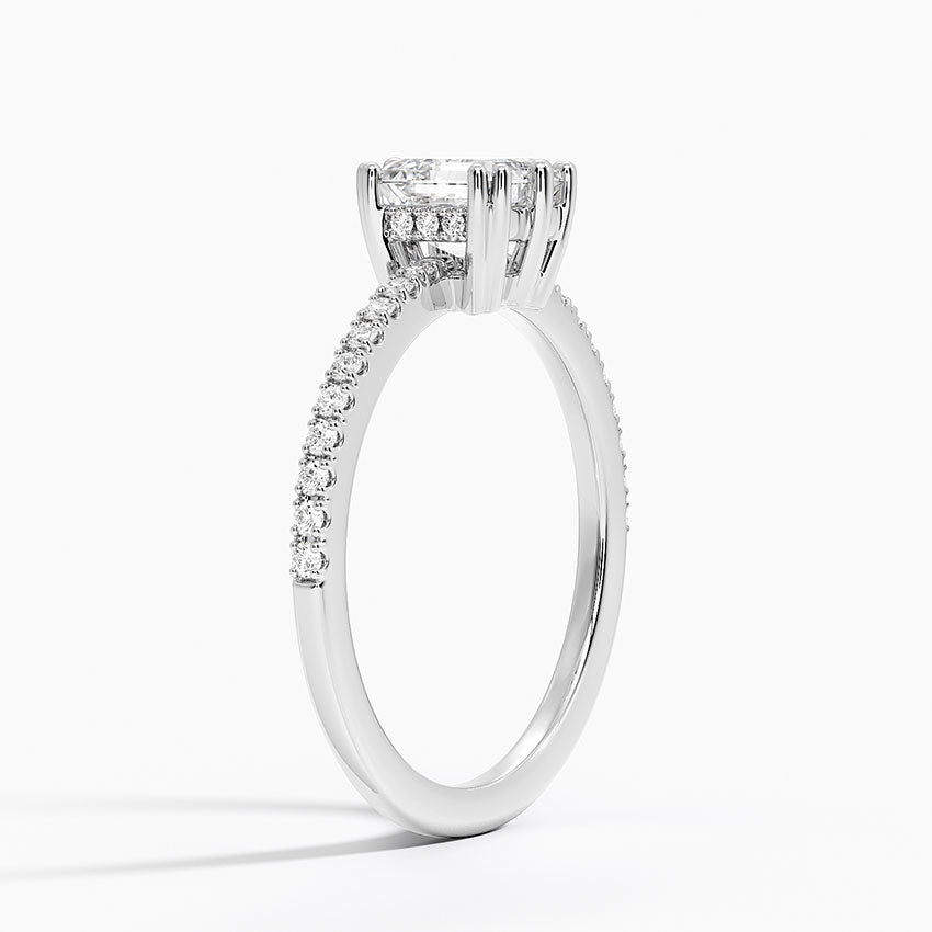 Luxe Kalina Hidden Halo Diamond Ring Platinum Asscher Engagement Ring