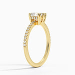 Luxe Kalina Hidden Halo Diamond Ring Yellow Gold 18k Asscher Engagement Ring