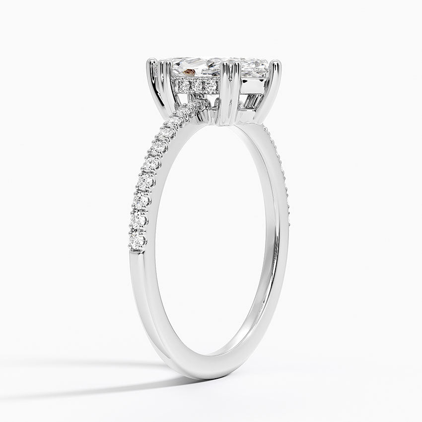 Luxe Kalina Hidden Halo Diamond Ring Platinum Marquise Engagement Ring
