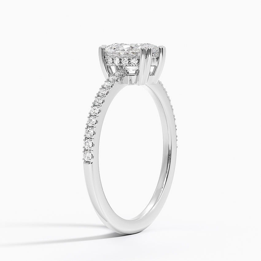 Luxe Kalina Hidden Halo Diamond Ring Platinum Oval Engagement Ring
