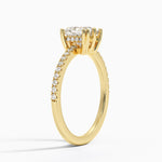 Luxe Kalina Hidden Halo Diamond Ring Yellow Gold 18k Princess Engagement Ring