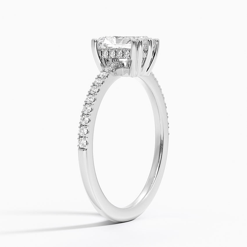 Luxe Kalina Hidden Halo Diamond Ring Platinum Radiant Engagement Ring