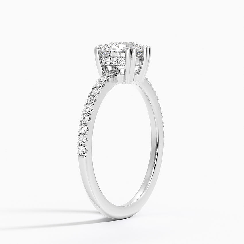 Luxe Kalina Hidden Halo Diamond Ring Platinum Round Engagement Ring