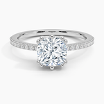 Luxe Kalina Hidden Halo Diamond Ring Platinum Cushion Engagement Ring