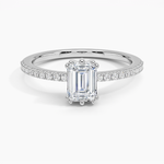 Luxe Kalina Hidden Halo Diamond Ring Platinum Emerald Engagement Ring