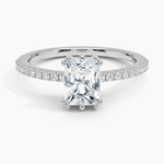 Luxe Kalina Hidden Halo Diamond Ring Platinum Radiant Engagement Ring