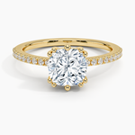 Luxe Kalina Hidden Halo Diamond Ring Yellow Gold 18k Cushion Engagement Ring