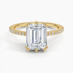 Luxe Kalina Hidden Halo Diamond Ring Yellow Gold 18k Emerald Engagement Ring