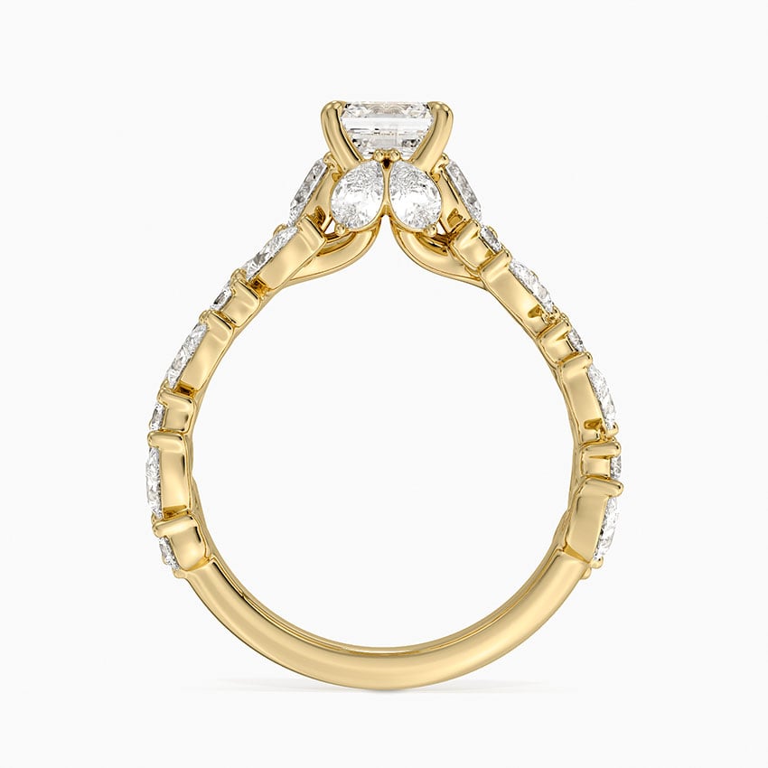 Olivetta Double Row Diamond Ring (2 1/2 ct. tw.) Yellow Gold 18k Asscher Engagement Ring