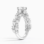 Olivetta Double Row Diamond Ring (2 1/2 ct. tw.) Platinum Cushion Engagement Ring