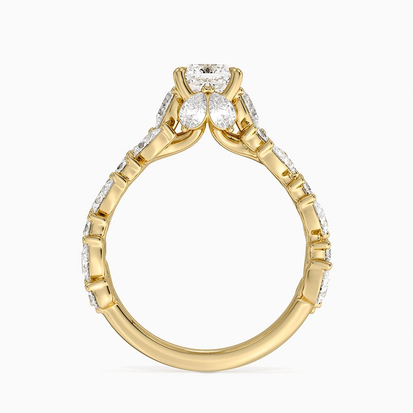 Olivetta Double Row Diamond Ring (2 1/2 ct. tw.) Yellow Gold 18k Cushion Engagement Ring