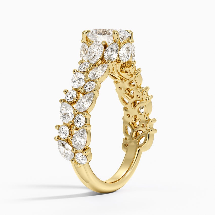 Olivetta Double Row Diamond Ring (2 1/2 ct. tw.) Yellow Gold 18k Oval Engagement Ring