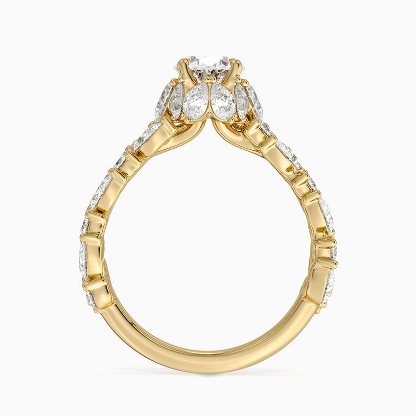 Olivetta Double Row Diamond Ring (2 1/2 ct. tw.) Yellow Gold 18k Oval Engagement Ring