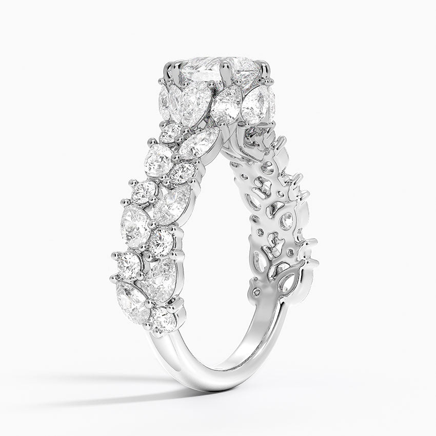 Olivetta Double Row Diamond Ring (2 1/2 ct. tw.) Platinum Pear Engagement Ring