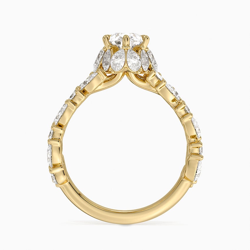 Olivetta Double Row Diamond Ring (2 1/2 ct. tw.) Yellow Gold 18k Pear Engagement Ring