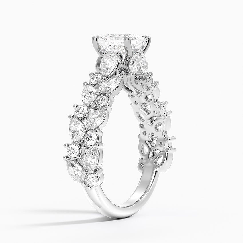 Olivetta Double Row Diamond Ring (2 1/2 ct. tw.) Platinum Princess Engagement Ring