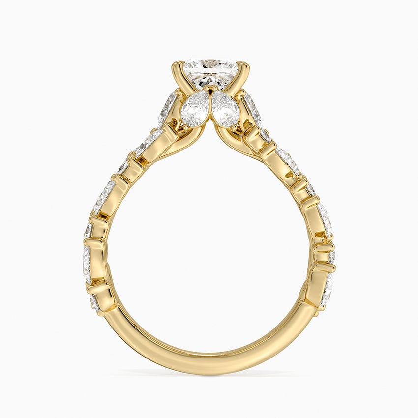Olivetta Double Row Diamond Ring (2 1/2 ct. tw.) Yellow Gold 18k Princess Engagement Ring