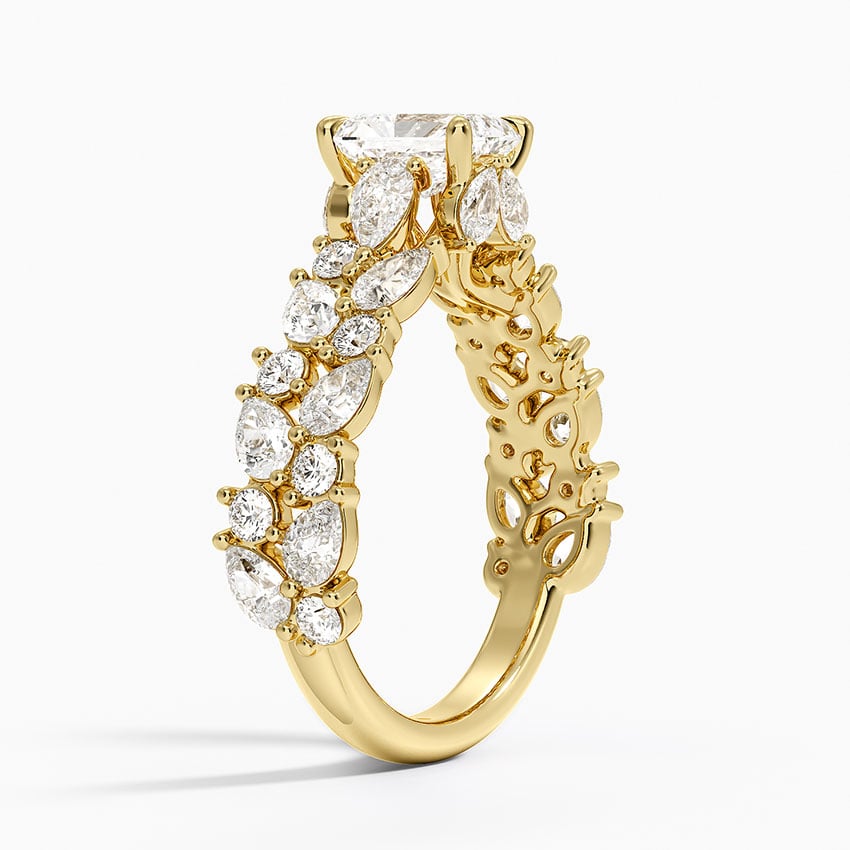 Olivetta Double Row Diamond Ring (2 1/2 ct. tw.) Yellow Gold 18k Radiant Engagement Ring