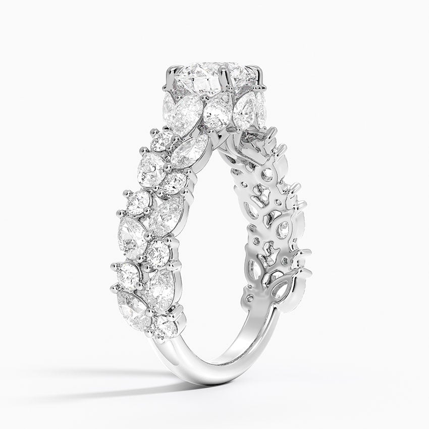 Olivetta Double Row Diamond Ring (2 1/2 ct. tw.) Platinum Round Engagement Ring