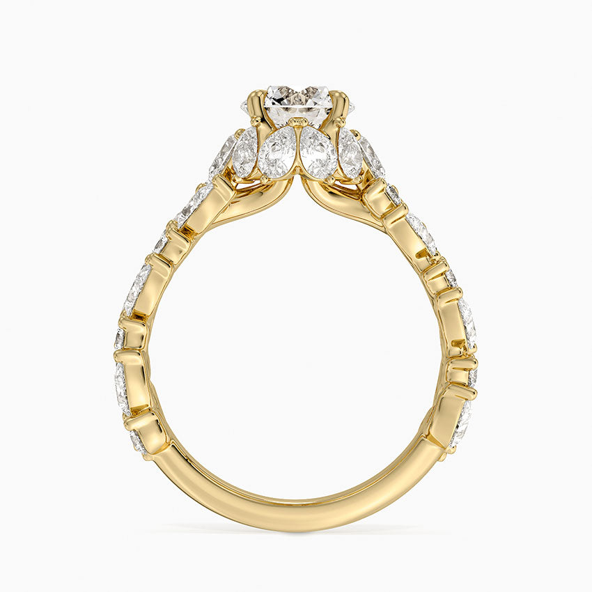Olivetta Double Row Diamond Ring (2 1/2 ct. tw.) Yellow Gold 18k Round Engagement Ring